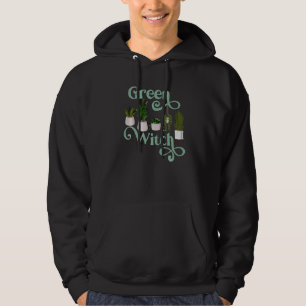 Grönt Witch Plant Mamma Dam Inuti utomhusanläggnin Hoodie