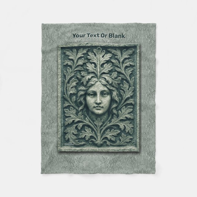 Grönt Woman - sten Fleecefilt (Framsidan)