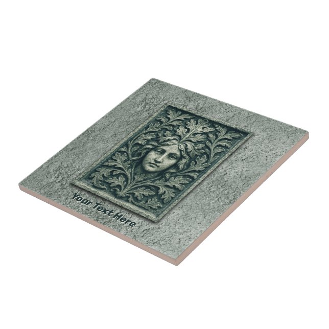 Grönt Woman - sten Kakelplatta (Sidan)