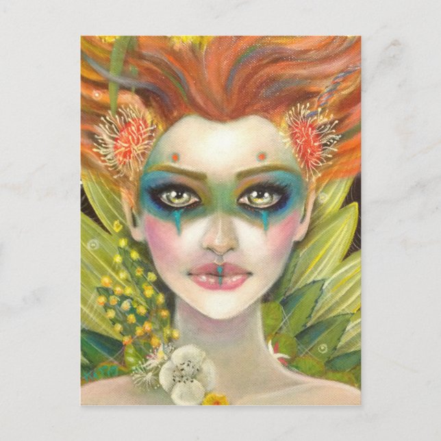 Grönt Woman Vykort (Framsida)