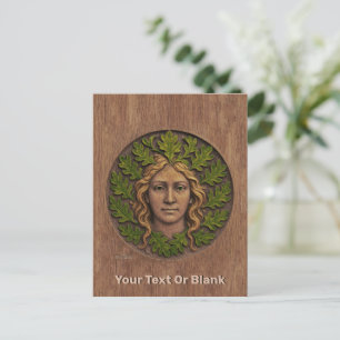 Grönt Woman - Wood Helg Vykort