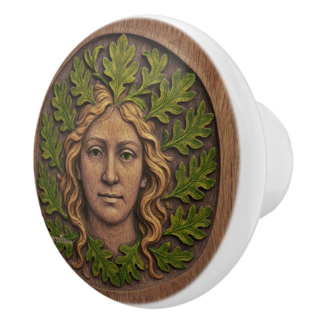 Grönt Woman - Wood Knopp (Höger)