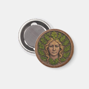 Grönt Woman - Wood Magnet