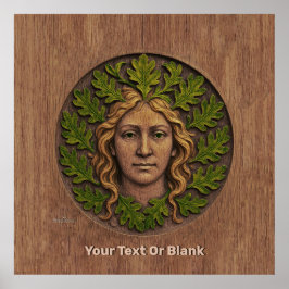 Grönt Woman - Wood Poster