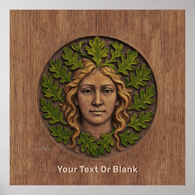 Grönt Woman - Wood Poster (Framsidan)