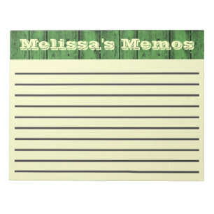 Grönt Wood Planks Large Memo Pad