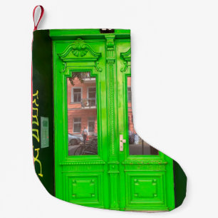 GRÖNT WOODEN GLASS DOOR LITEN JULSTRUMPA