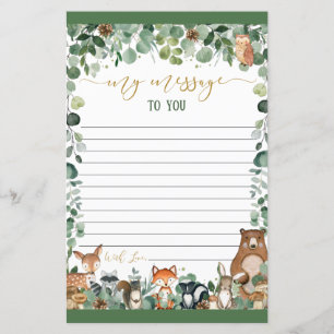 Grönt Woodland Animals Time Capsule Message Lakan