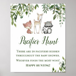 Grönt Woodland Bord Game Sign - Nappar Hun 8x10 Poster