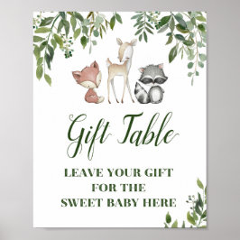 Grönt Woodland Bord Sign - Gift bord Sign 8x10 Poster