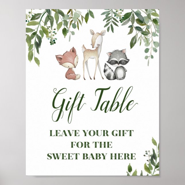 Grönt Woodland Bord Sign - Gift bord Sign 8x10 Poster (Framsidan)