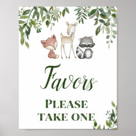 Grönt Woodland Bord-tecken - Favors Sign 8x10 Poster