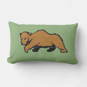 Grönt Woodland Brown Bear Lumbarkudde