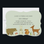 Grönt Woodland Friends Birthday-inbjudan Inbjudningar<br><div class="desc">Matchande produkter i GoDesign-arkivet!</div>