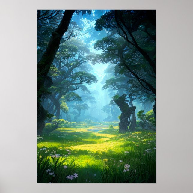 Grönt Woodland of Mymysterium Poster (Framsidan)