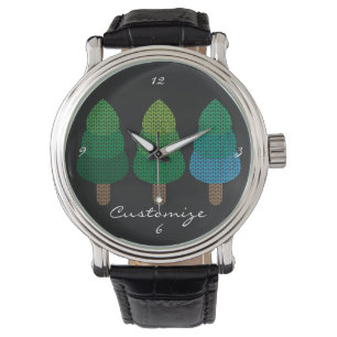 Grönt Woodland Träd Thunder_Cove Armbandsur