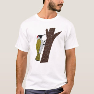 Grönt Woodpecker Illustration T Shirt