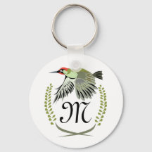 Grönt Woodpecker in Flight Monogram