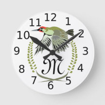 Grönt Woodpecker in Flight Monogram