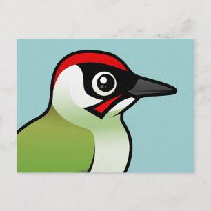 Grönt Woodpecker Vykort
