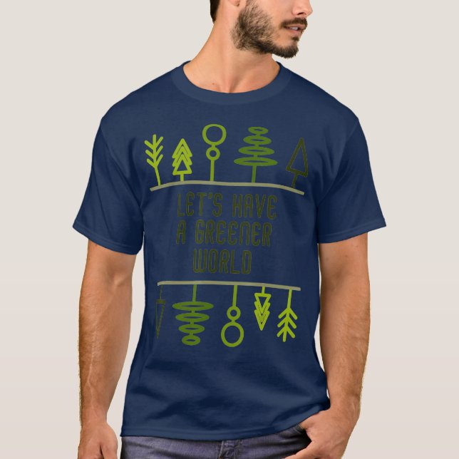 Grönt World Earth Climate Change Återvinna T Shirt (Framsida)