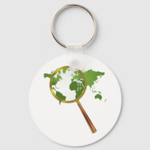 Grönt World Nyckelring