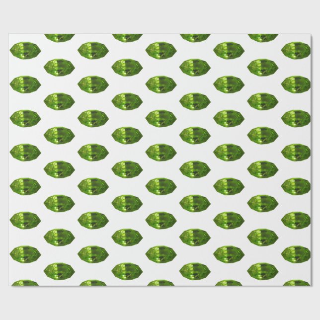 Grönt Wrapping Papper Gemstone Peridot Mönster Presentpapper (Platt)