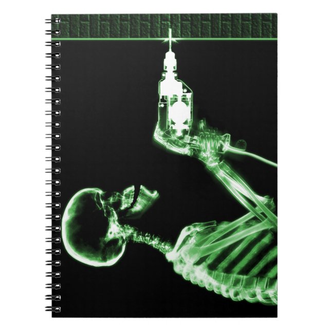 Grönt X-Ray Skeleton Builder Anteckningsbok (Framsidan)