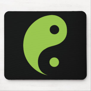 Grönt Yin Yang Taoistiskt Symbol Musmatta