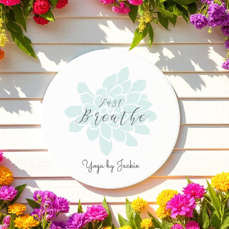 Grönt Yoga Breathe White Blommigt Underlägg