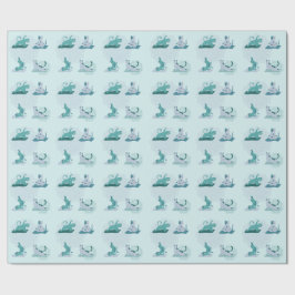 Grönt Yoga Cats Presentpapper