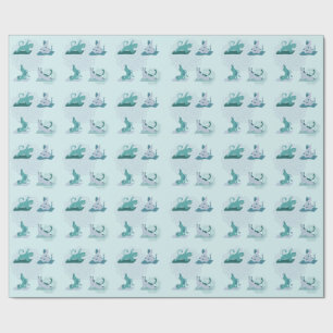 Grönt Yoga Cats Presentpapper