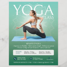 Grönt Yoga Instructor Studio Classes Flyer