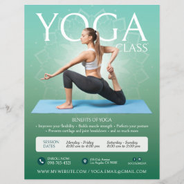 Grönt Yoga Instructor Studio Classes Flyer