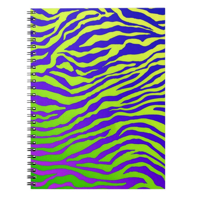 Grönt Zebra Anteckningsbok Med Spiral (Framsidan)