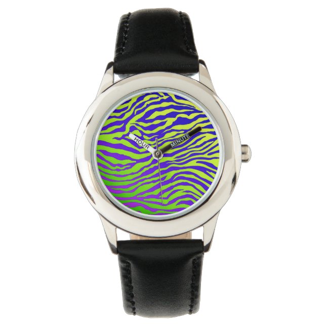 Grönt Zebra Armbandsur (Framsida)