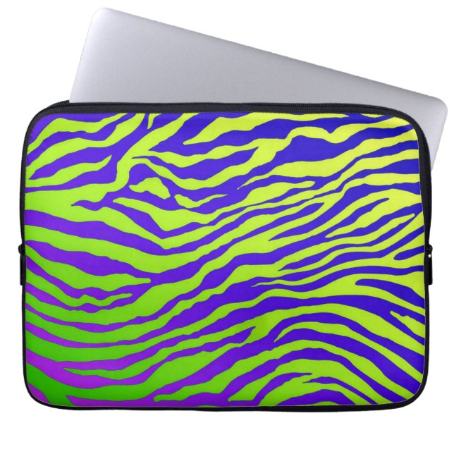 Grönt Zebra Laptop Sleeve (Framsidan)