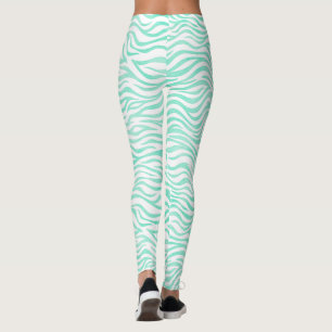 Grönt zebra mönstrad för kricka leggings