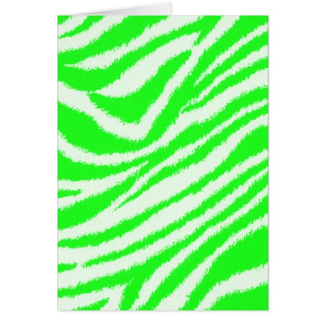 Grönt zebra mönstrad för neon hälsningskort (Framsidan)