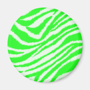 Grönt zebra mönstrad för neon magnet