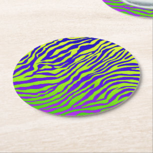 Grönt Zebra Underlägg Papper Rund
