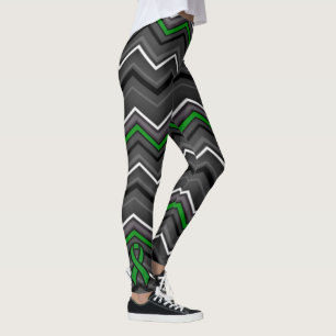 Grönt Zig Zag med Ribbon...Gastropares Leggings
