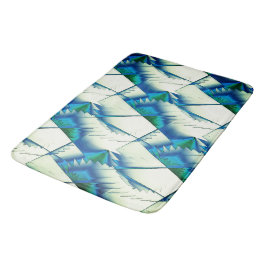 Grönt zigzag eller sågar på intensivt cyan till ro badrumsmatta