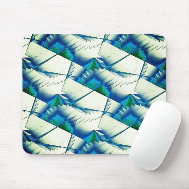 Grönt zigzag eller sågar på intensivt cyan till ro musmatta (Med mus)