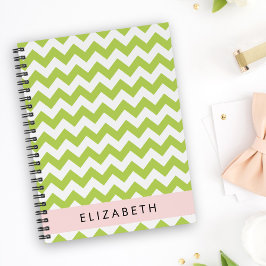 Grönt Zigzag, Grönt Chevron, ditt namn Anteckningsbok