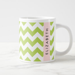 Grönt Zigzag, Grönt Chevron, ditt namn Jumbo Mugg