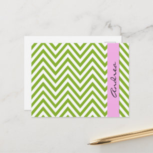 Grönt Zigzag, Grönt Chevron, ditt namn Vykort