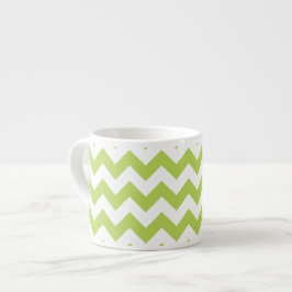 Grönt Zigzag, Grönt Chevron, Geometric Mönster Espressomugg
