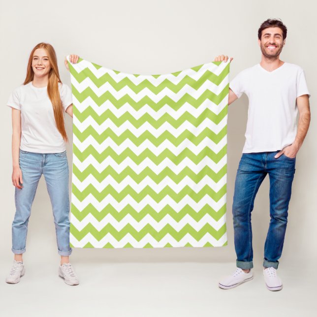 Grönt Zigzag, Grönt Chevron, Geometric Mönster Fleecefilt (På plats)