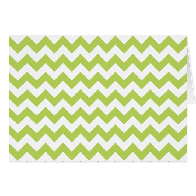 Grönt Zigzag, Grönt Chevron, Geometric Mönster Hälsningskort (Framsidan Horizontal)